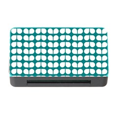 Teal And White Leaf Pattern Memory Card Reader With Cf by GardenOfOphir