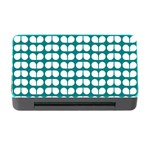 Teal And White Leaf Pattern Memory Card Reader with CF Front