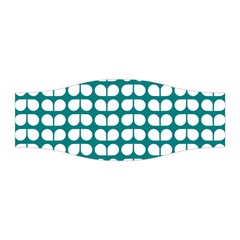 Teal And White Leaf Pattern Stretchable Headband by GardenOfOphir