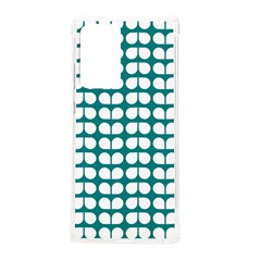 Teal And White Leaf Pattern Samsung Galaxy Note 20 Ultra Tpu Uv Case by GardenOfOphir