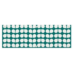 Teal And White Leaf Pattern Banner And Sign 6  X 2  by GardenOfOphir