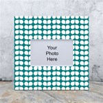 Teal And White Leaf Pattern White Box Photo Frame 4  x 6  Front