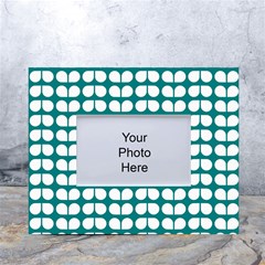 Teal And White Leaf Pattern White Tabletop Photo Frame 4 x6 