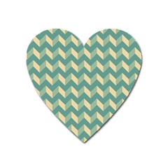 Modern Retro Chevron Patchwork Pattern Heart Magnet by GardenOfOphir