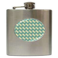 Modern Retro Chevron Patchwork Pattern Hip Flask (6 Oz) by GardenOfOphir