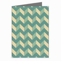 Modern Retro Chevron Patchwork Pattern Greeting Cards (pkg Of 8)