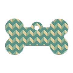 Modern Retro Chevron Patchwork Pattern Dog Tag Bone (one Side) by GardenOfOphir