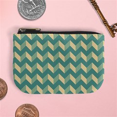 Modern Retro Chevron Patchwork Pattern Mini Coin Purse by GardenOfOphir