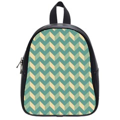 Modern Retro Chevron Patchwork Pattern School Bag (small) by GardenOfOphir