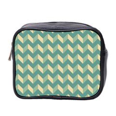 Modern Retro Chevron Patchwork Pattern Mini Toiletries Bag (two Sides) by GardenOfOphir