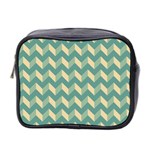 Modern Retro Chevron Patchwork Pattern Mini Toiletries Bag (Two Sides) Front