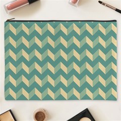 Modern Retro Chevron Patchwork Pattern Cosmetic Bag (xxxl) by GardenOfOphir