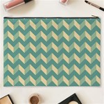 Modern Retro Chevron Patchwork Pattern Cosmetic Bag (XXXL) Back