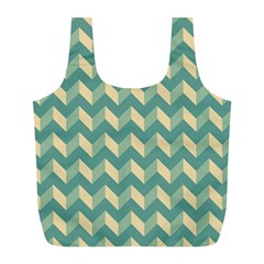 Modern Retro Chevron Patchwork Pattern Full Print Recycle Bag (l) by GardenOfOphir