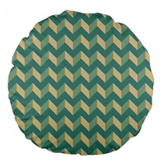 Modern Retro Chevron Patchwork Pattern Large 18  Premium Flano Round Cushions by GardenOfOphir