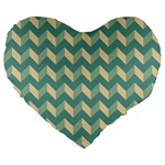 Modern Retro Chevron Patchwork Pattern Large 19  Premium Flano Heart Shape Cushions Front