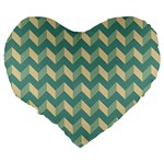 Modern Retro Chevron Patchwork Pattern Large 19  Premium Flano Heart Shape Cushions Back