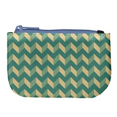 Modern Retro Chevron Patchwork Pattern Large Coin Purse by GardenOfOphir