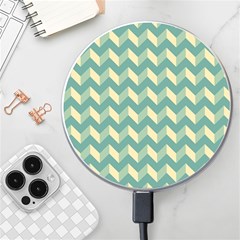 Modern Retro Chevron Patchwork Pattern Wireless Fast Charger(white) by GardenOfOphir