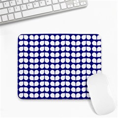 Blue And White Leaf Pattern Small Mousepad by GardenOfOphir