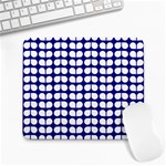 Blue And White Leaf Pattern Large Mousepad Front