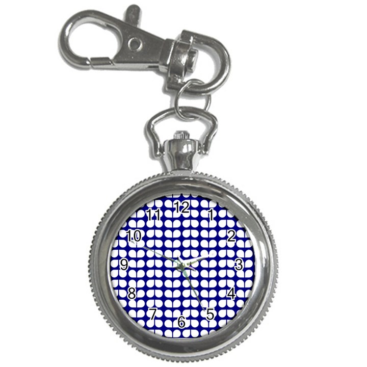 Blue And White Leaf Pattern Key Chain Watches