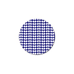 Blue And White Leaf Pattern Golf Ball Marker (4 Pack) by GardenOfOphir