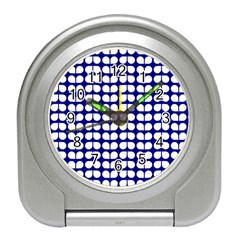 Blue And White Leaf Pattern Travel Alarm Clock