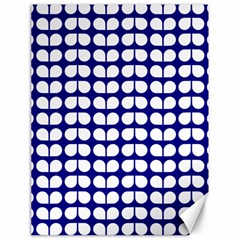 Blue And White Leaf Pattern Canvas 18  x 24 