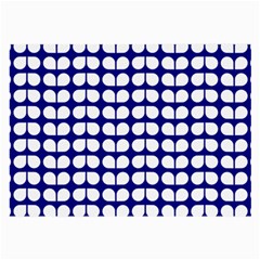 Blue And White Leaf Pattern Large Glasses Cloth (2 Sides)