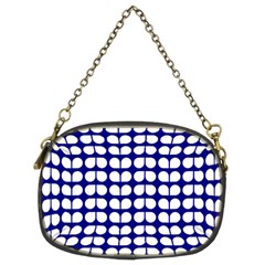 Blue And White Leaf Pattern Chain Purse (Two Sides)