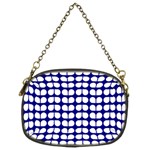 Blue And White Leaf Pattern Chain Purse (Two Sides) Back