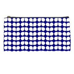 Blue And White Leaf Pattern Pencil Case by GardenOfOphir