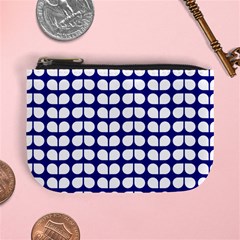 Blue And White Leaf Pattern Mini Coin Purse