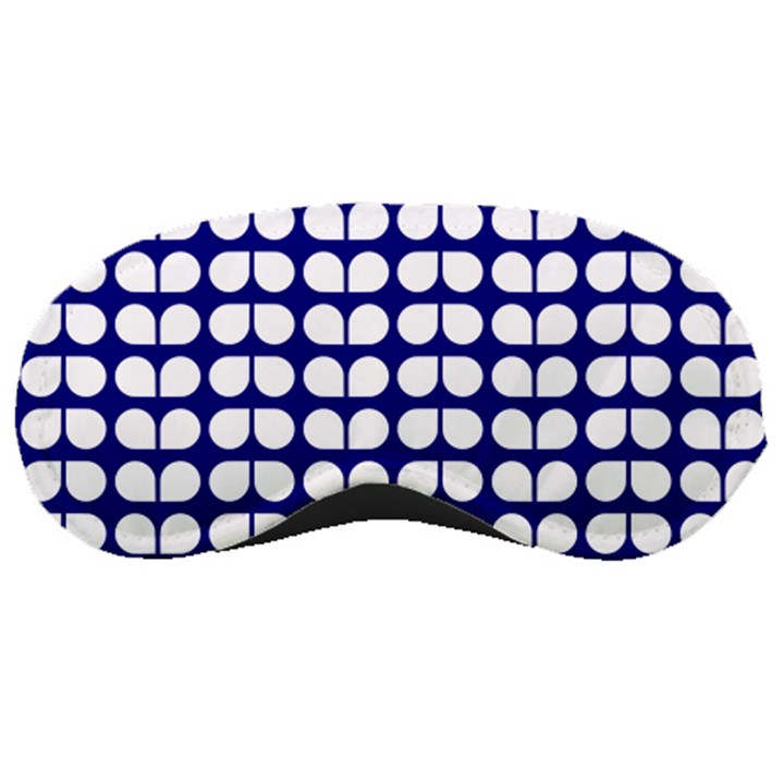 Blue And White Leaf Pattern Sleeping Mask