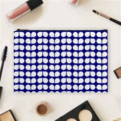 Blue And White Leaf Pattern Cosmetic Bag (large) by GardenOfOphir