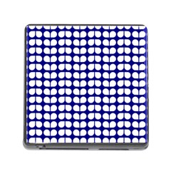 Blue And White Leaf Pattern Memory Card Reader (Square 5 Slot)