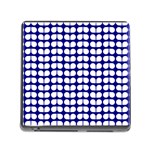 Blue And White Leaf Pattern Memory Card Reader (Square 5 Slot) Front