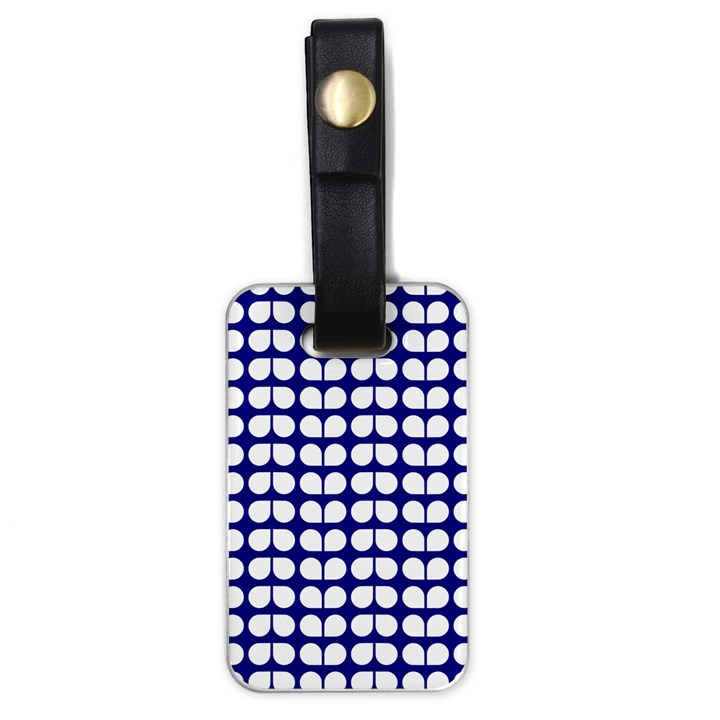 Blue And White Leaf Pattern Luggage Tag (one side)