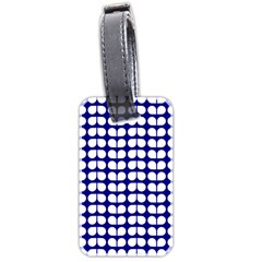 Blue And White Leaf Pattern Luggage Tag (two sides)