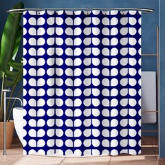 Blue And White Leaf Pattern Shower Curtain 60  X 72  (medium)  by GardenOfOphir