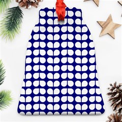 Blue And White Leaf Pattern Bell Ornament (Two Sides)