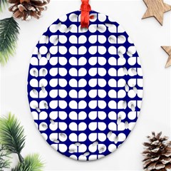 Blue And White Leaf Pattern Ornament (Oval Filigree)