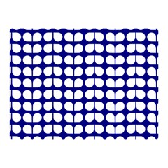 Blue And White Leaf Pattern Two Sides Premium Plush Fleece Blanket (Mini)