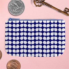 Blue And White Leaf Pattern Large Coin Purse by GardenOfOphir