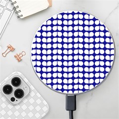 Blue And White Leaf Pattern Wireless Fast Charger(White)