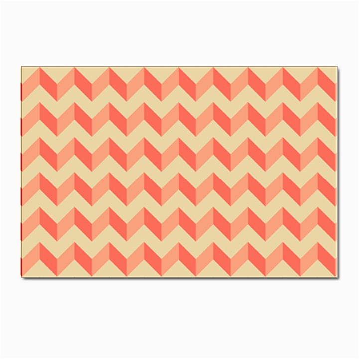 Modern Retro Chevron Patchwork Pattern Postcard 4 x 6  (Pkg of 10)