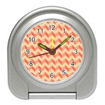 Modern Retro Chevron Patchwork Pattern Travel Alarm Clock Front