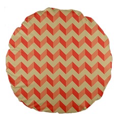 Modern Retro Chevron Patchwork Pattern Large 18  Premium Round Cushions by GardenOfOphir