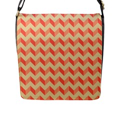 Modern Retro Chevron Patchwork Pattern Flap Closure Messenger Bag (l) by GardenOfOphir